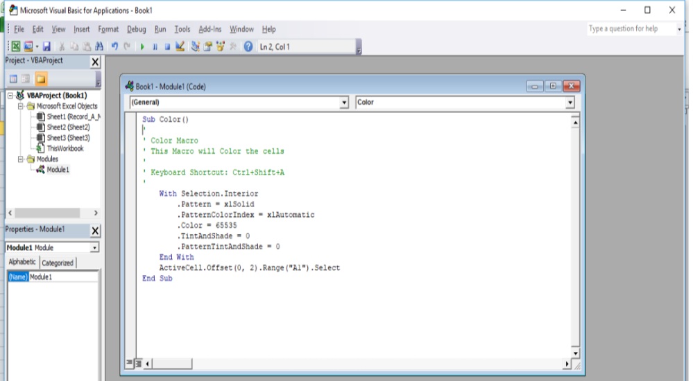 code for the macros